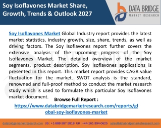 Soy Isoflavones Market Global Industry Size, Share, Trends, COVID-19 Analysis