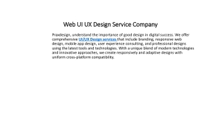 Web UI UX Design Service Company