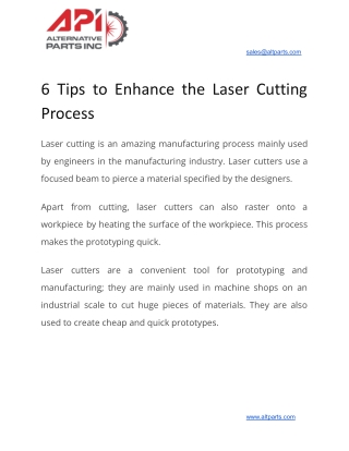 6 Tips to Enhance the Laser Cutting Process