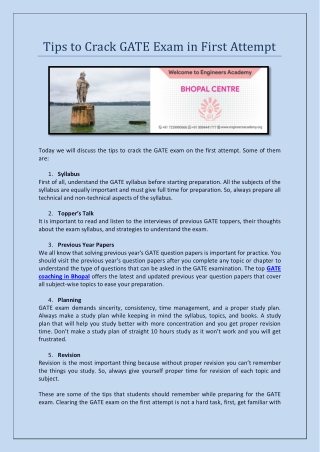 Tips to Crack GATE Exam in First Attempt