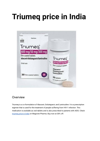 Triumeq price in India