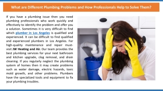 What Are Different plumbing Problems and How Professionals Help to Solve Them?