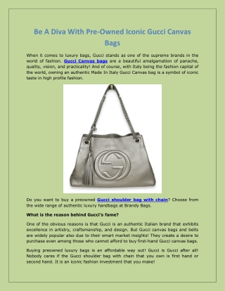 Be A Diva With Pre-Owned Iconic Gucci Canvas Bags
