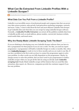 What Can Be Extracted From LinkedIn Profiles With a LinkedIn Scraper