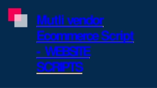 Readymade Mutli Vendor Ecommerce Script - SCRIPTSTORE.IN
