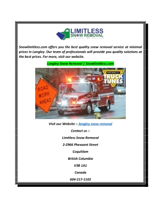 Langley Snow Removal  Snowlimitless.com