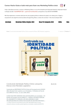 Construindo Identidade Politica Online campanha Eleicao 2022 Mandato Legislativo _ Cursos On-Line EaD