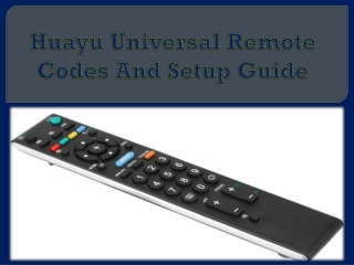 Huayu Universal Remote Codes And Setup Guide