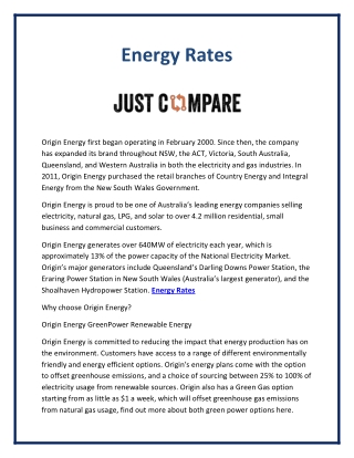 Energy Rates