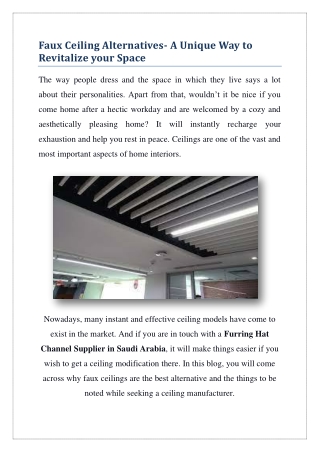 Reasons why faux and suspended ceilings are the best