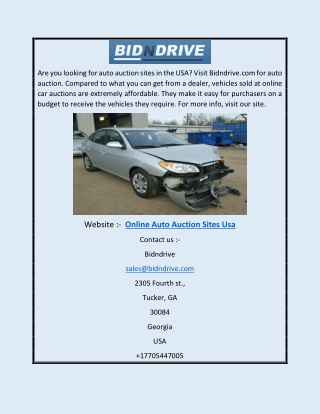 Online Auto Auction Sites Usa | Bidndrive.com