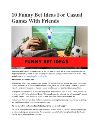 10 Funny Bet Ideas For Casual Games With Friends