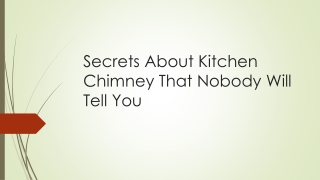 Secrets About Kitchen Chimney That Nobody Will Tell You