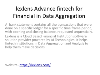 lexlens Advance fintech for Financial in Data Aggregation