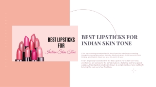 BEST LIPSTICKS FOR INDIAN SKIN TONE