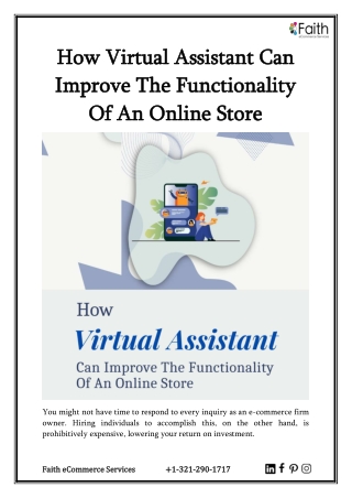 How Virtual Assistant Can Improve The Functionality Of An Online Store