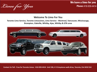 Toronto Limo Service, Toronto Limousines, Limo Service - Mon