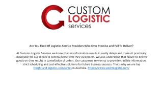 Affordable Freight & Logistics Services in Australia