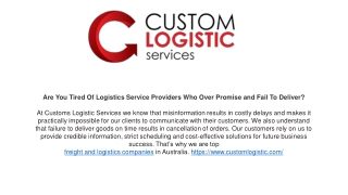 Affordable Freight & Logistics Services in Australia
