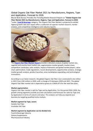 Global Organic Oat Fiber Market 2021