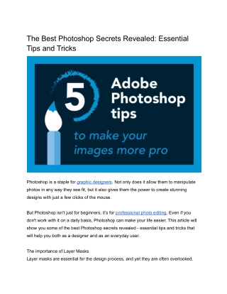 Can You Really Find Learn How To Find The Best Photoshop Secrets Revealed Tutori