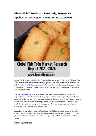 Global Fish Tofu Market Research Report 2021-2026