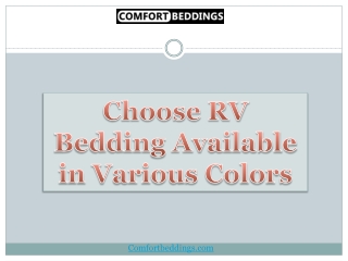 Choose RV Bedding Available in Various Colors