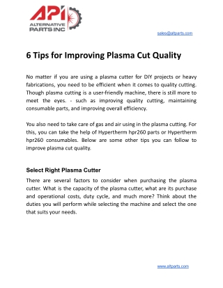 6 Tips for Improving Plasma Cut Quality