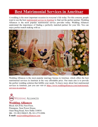 Best Matrimonial Services in Amritsar