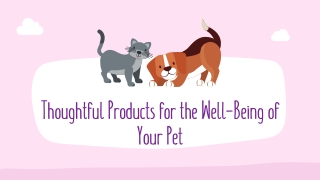 Thoughtful Products for the Well-Being of Your Pet