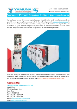 Vacuum Circuit Breaker India