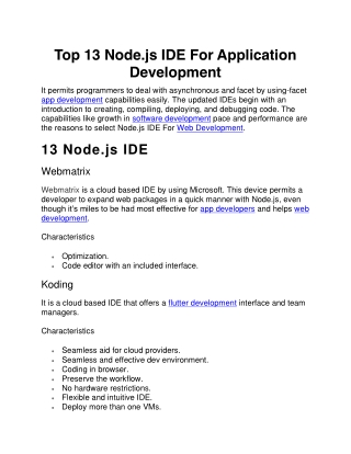 Top 13 Node.js IDE For Application Development