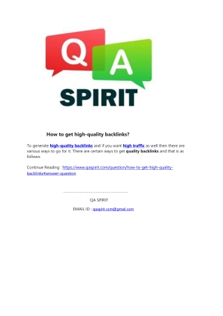 How to get high backlinks