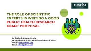 Writing a public health research grant proposal ; role of scientific experts - Pubrica