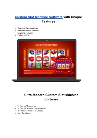 Custom Slot Machine Software