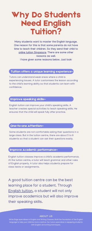 Why Do Students Need English Tuition
