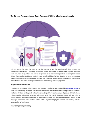 To Drive Conversions And Connect With Maximum Leads