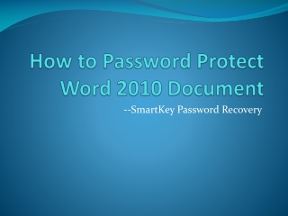 How to Password Protect Word 2010 Document