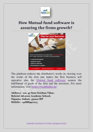 How Mutual fund software is assuring the firms growth