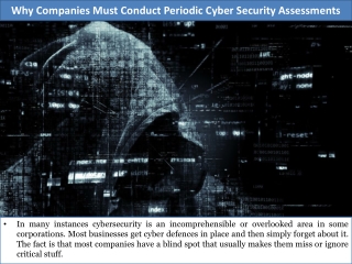 Why Companies Must Conduct Periodic Cyber Security Assessments?