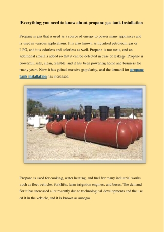 Everything you need to know about propane gas tank installation