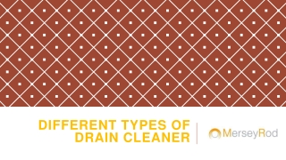 Different Types of Drain Cleaner