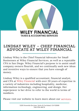 Lindsay Wiley – Chief Financial Advocate at Wiley Financial