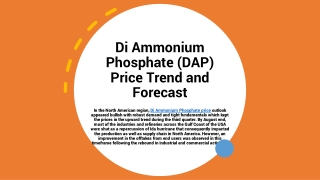 Sodium Bicarbonate Pricing Trend and Forecast