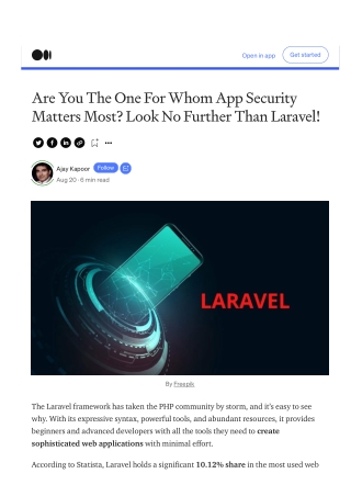 Are You The One For Whom App Security Matters Most? Look No Further Than Laravel