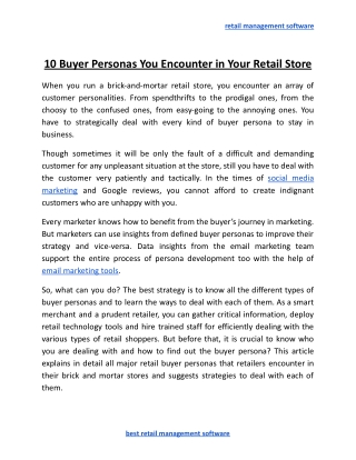 10 Buyer Personas You Encounter in Your Retail Store