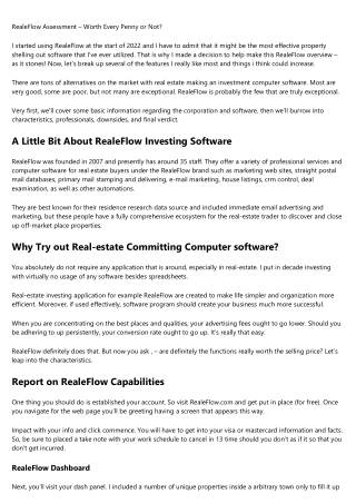 20 Up-and-Comers to Watch in the realeflow websites Industry