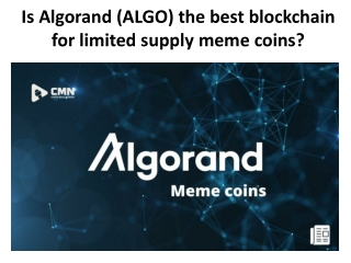 Best Blockchain for Limited Meme Coin | Algorand | ALGO | Crypto