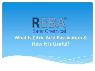 Citric Acid Passivation