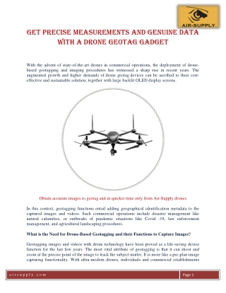 Get precise measurements and genuine data with a drone geotag gadget